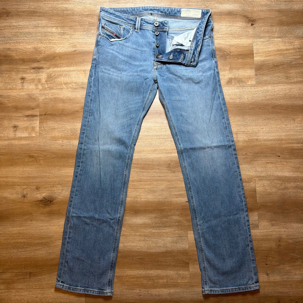 Diesel Larkee Jeans Mens 33x32 Blue Regular Straight Leg Stretch Denim 0096E